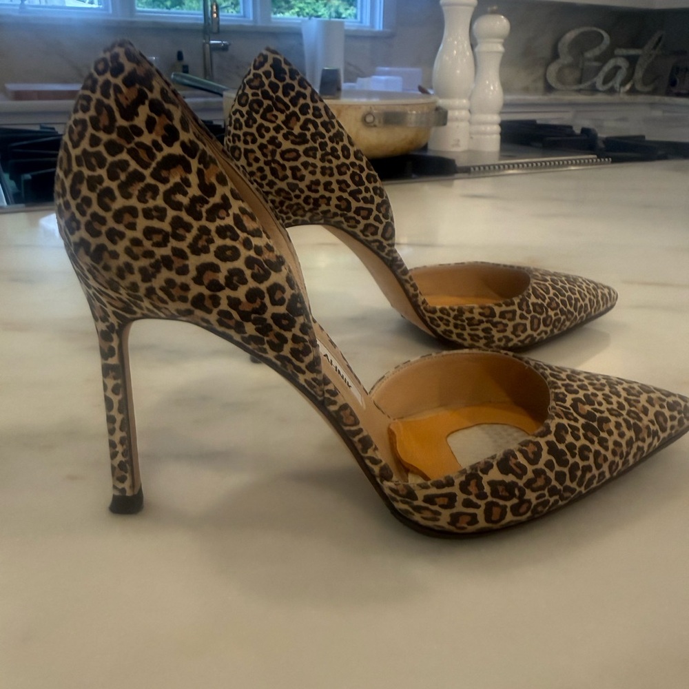 Manolo blahnik Leopard Print Pointed-Toe Stiletto Pumps - Women's